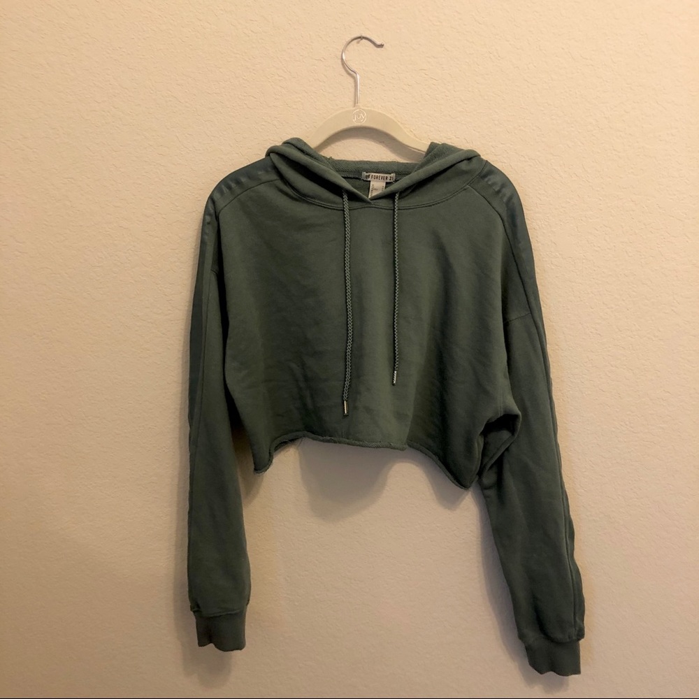 Cropped Green Hoodie